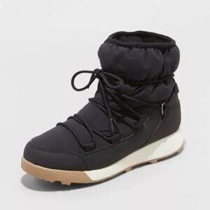 NEW All in Motion Women's Cara Winter Boots Lace Up Ankle Boots- Black Size 9